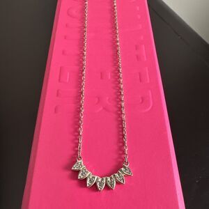 Stella And Dot Adjustable Reversible Silver Solid Or Sparkly Necklace